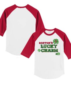 Youth Boston Red Sox Tiny Turnip White/Red Lucky Charm 3/4-Sleeve Raglan T-Shirt
