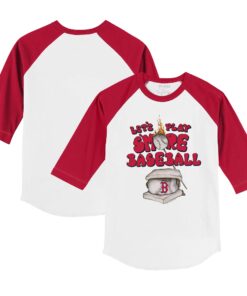 Youth Boston Red Sox Tiny Turnip White/Red Smores 3/4-Sleeve Raglan T-Shirt