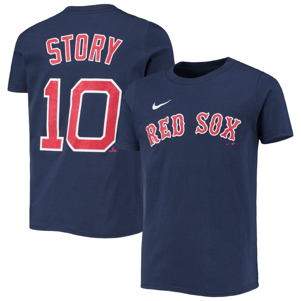 Youth Boston Red Sox Trevor Story Nike Navy Player Name & Number T-Shirt