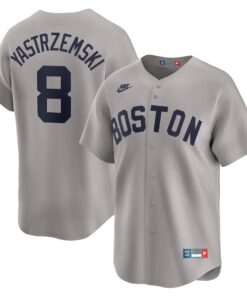 Men's Boston Red Sox Carl Yastrzemski Nike Gray Throwback Cooperstown Collection Limited Jersey