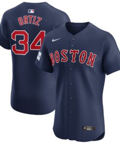 Men's Boston Red Sox David Ortiz Nike Navy Alternate Elite Sponsor Patch Player Jersey
