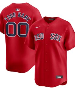 Men's Boston Red Sox Nike Red Alternate Limited Custom Jersey