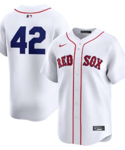 Men's Boston Red Sox Nike White 2024 Jackie Robinson Day Home Limited Jersey