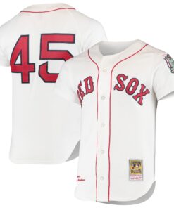 Men's Boston Red Sox Pedro Martinez Mitchell & Ness White 1999 Cooperstown Collection Home Authentic Jersey