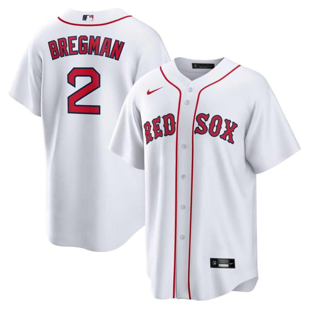 Men's Boston Red Sox Alex Bregman Nike White Home Replica Jersey