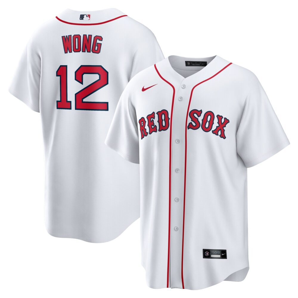Men's Boston Red Sox Connor Wong Nike White Home Replica Jersey