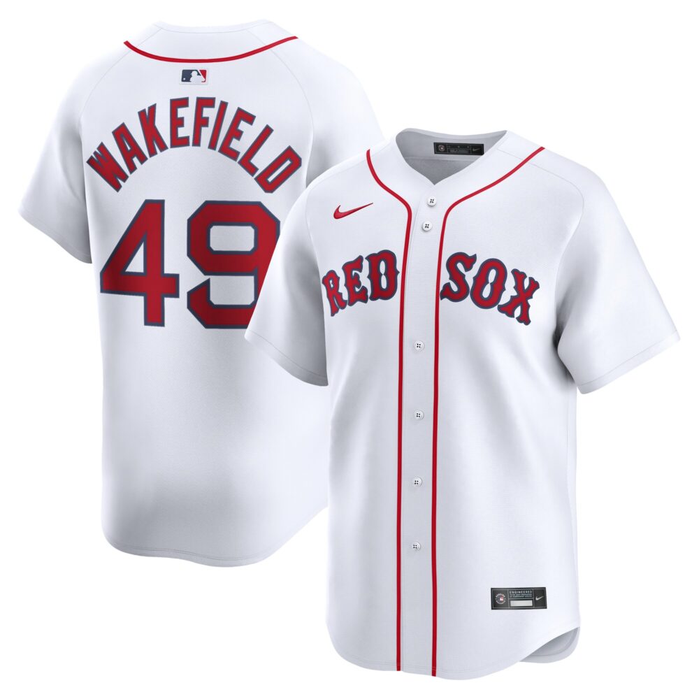 Men's Boston Red Sox Tim Wakefield Nike White Home Limited Player Jersey