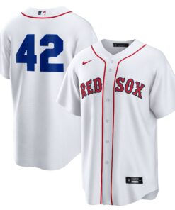 Men's Boston Red Sox Nike White Home 2025 Jackie Robinson Day Replica Jersey
