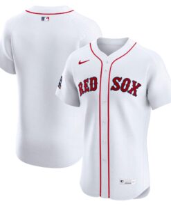 Men's Boston Red Sox Nike White Home Sponsor Patch Elite Jersey