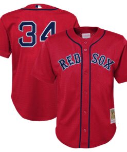 Preschool Boston Red Sox David Ortiz Mitchell & Ness Red Cooperstown Collection Mesh Batting Practice Jersey