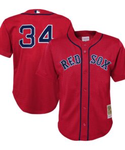 Toddler Boston Red Sox David Ortiz Mitchell & Ness Red Cooperstown Collection Mesh Batting Practice Jersey