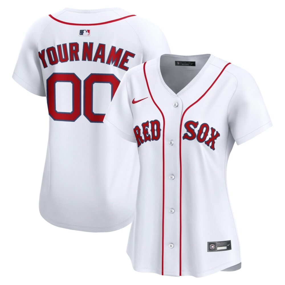 Women's Boston Red Sox Nike White Home Limited Custom Jersey