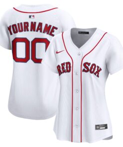 Women's Boston Red Sox Nike White Home Limited Custom Jersey