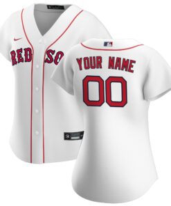 Women's Boston Red Sox Nike White Home Replica Custom Jersey