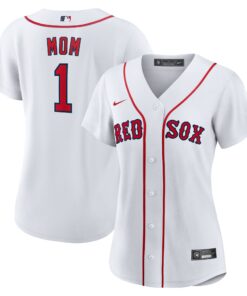 Women's Boston Red Sox Nike White #1 Mom Home Replica Jersey