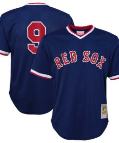 Youth Boston Red Sox Ted Williams Mitchell & Ness Navy Cooperstown Collection Mesh Batting Practice Jersey