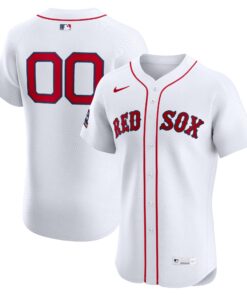 Men's Boston Red Sox Nike White Home Elite Sponsor Patch Custom Jersey