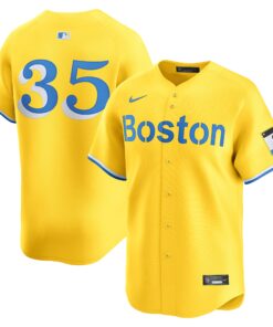 Men's Boston Red Sox Garrett Crochet Nike Gold Alternate Limited Jersey