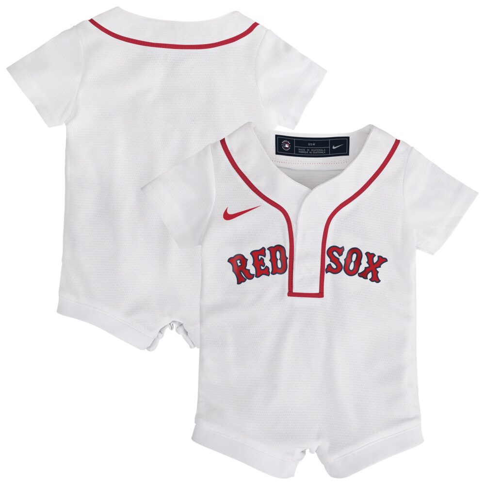 Newborn Boston Red Sox Nike White Home Replica Romper Jersey