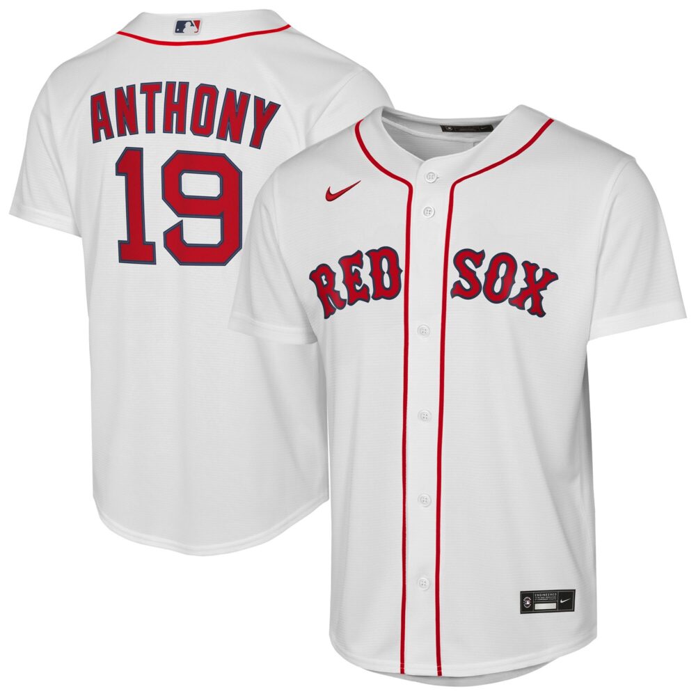 Youth Boston Red Sox Roman Anthony Nike White Home Baseline Jersey